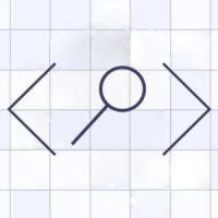 html tags containing a magnifying glass over a checkered background