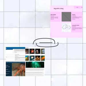 a collage of the sites mentioned and an image of my homepage with a chain between the two over a checkered background