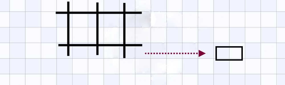a grid with one cell being floated out over a checkered background