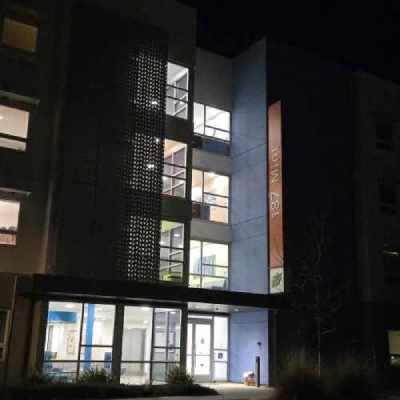 an image of my apartment at The Green at night